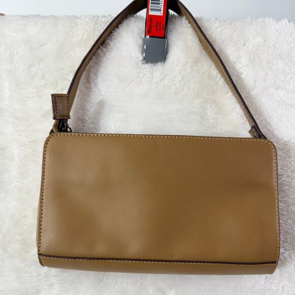 Liz Claiborne Mini SHoulder bag Baguette purse with outer zipper pocket faux ltr - Picture 4 of 8